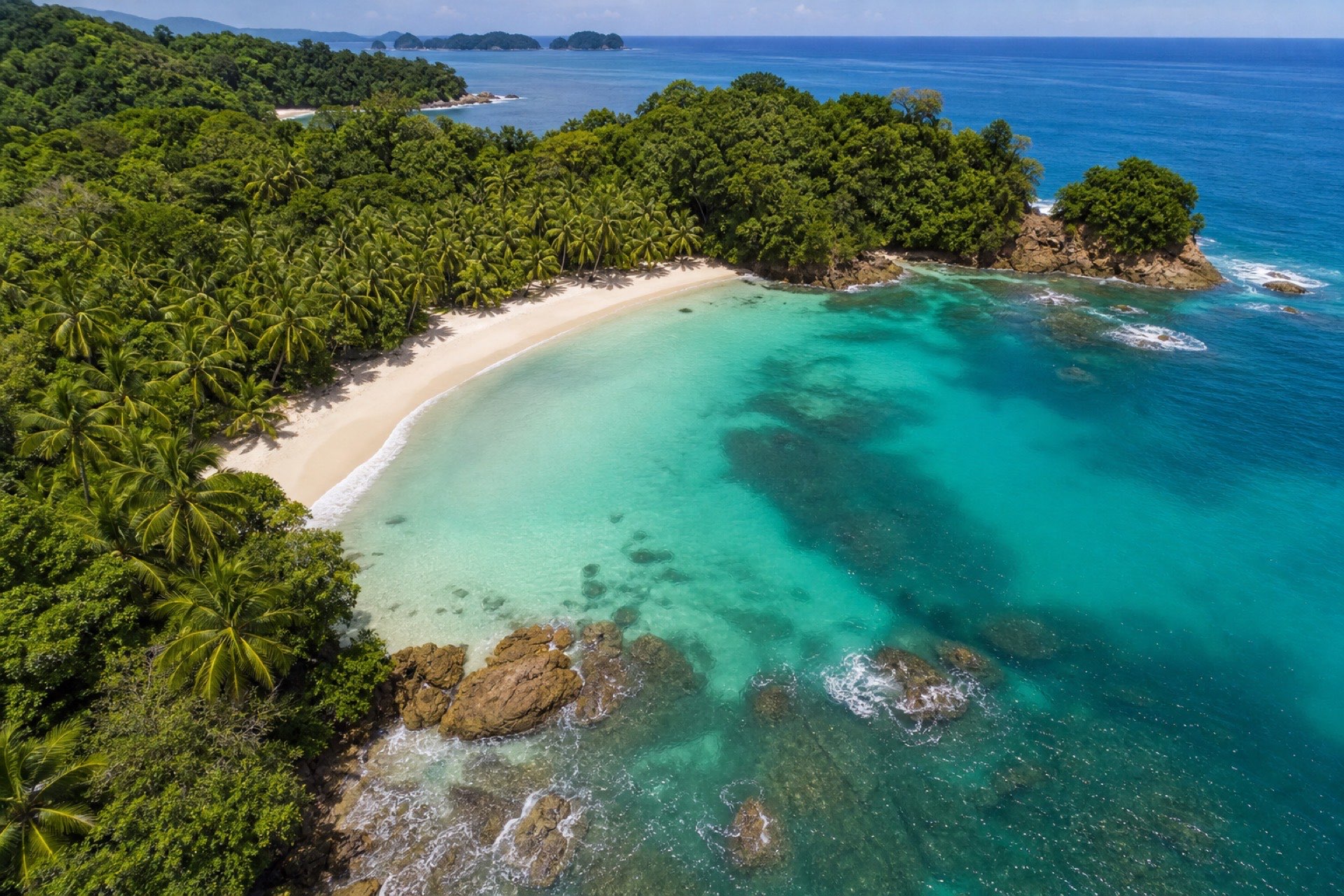 Aerial view of a Costa Rica beach cove